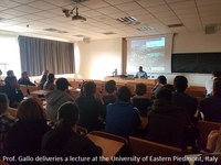 Prof. Gallo deliveries a talk at the University of Eastern Piedmont in Italy